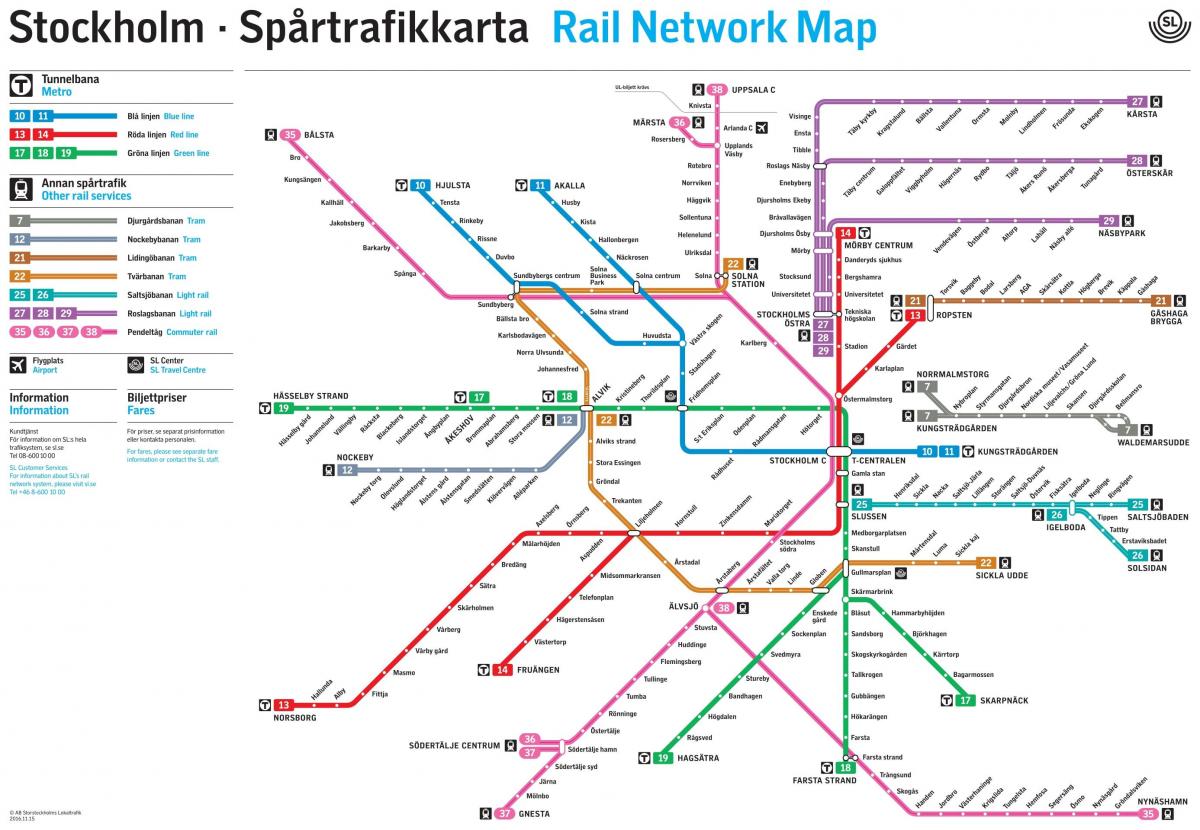 Στοκχόλμη Σουηδία χάρτη του μετρό