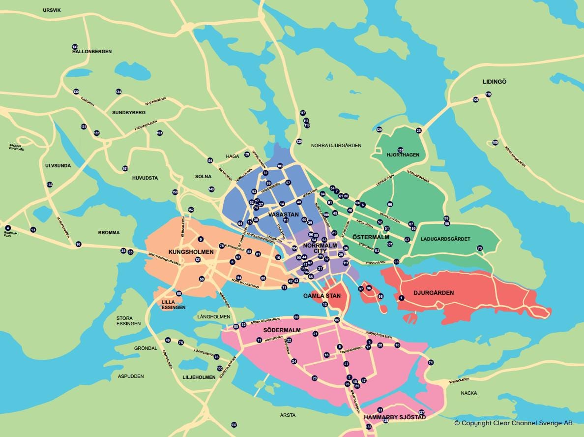 εμφάνιση χάρτη city bike χάρτης της Στοκχόλμης