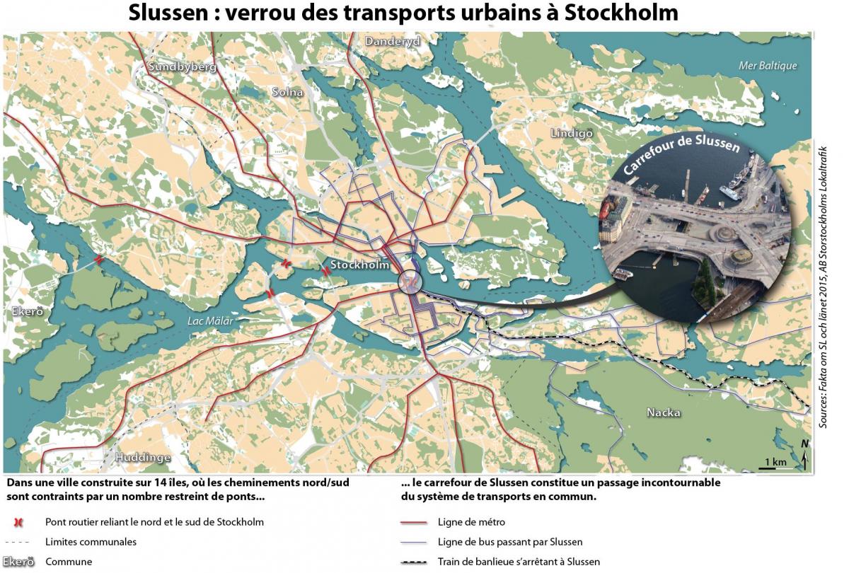 χάρτης της slussen Στοκχόλμη