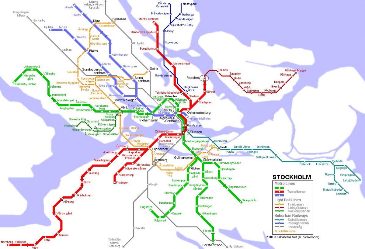 Σουηδία tunnelbana χάρτης