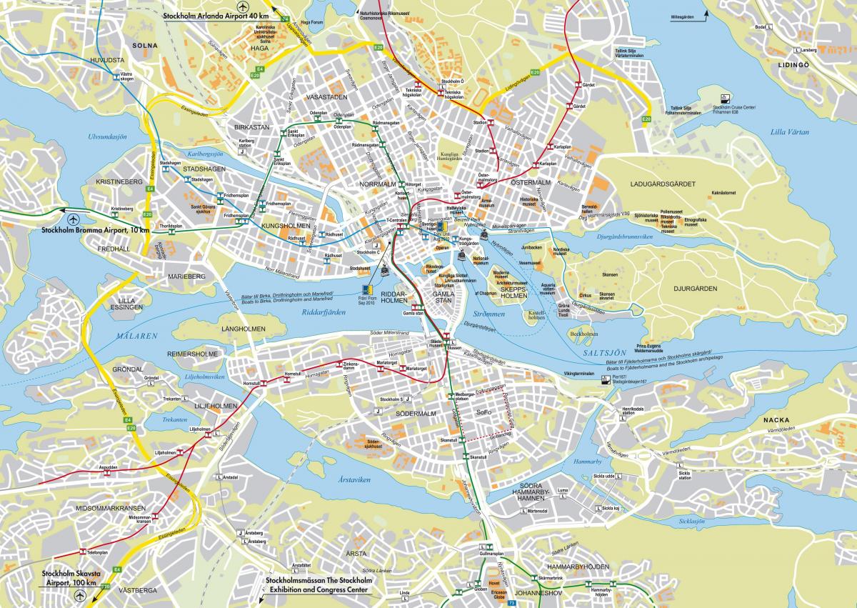 χάρτης της πόλης της Στοκχόλμης