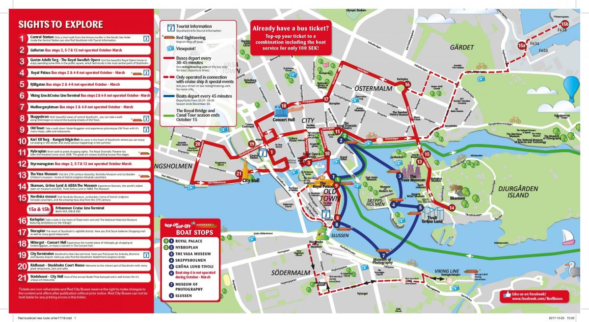 Στοκχόλμη κόκκινο λεωφορείο χάρτη