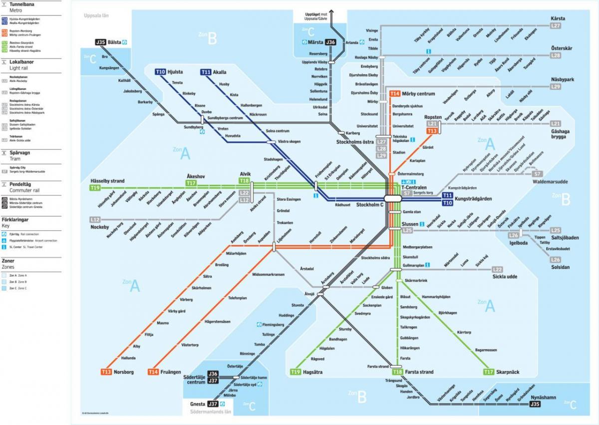 sl tunnelbana χάρτης