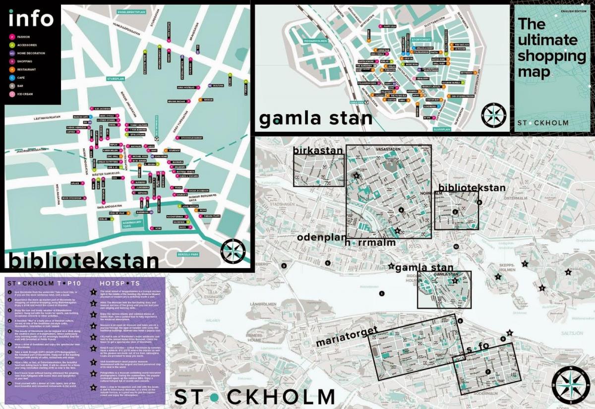χάρτης της Στοκχόλμης για ψώνια