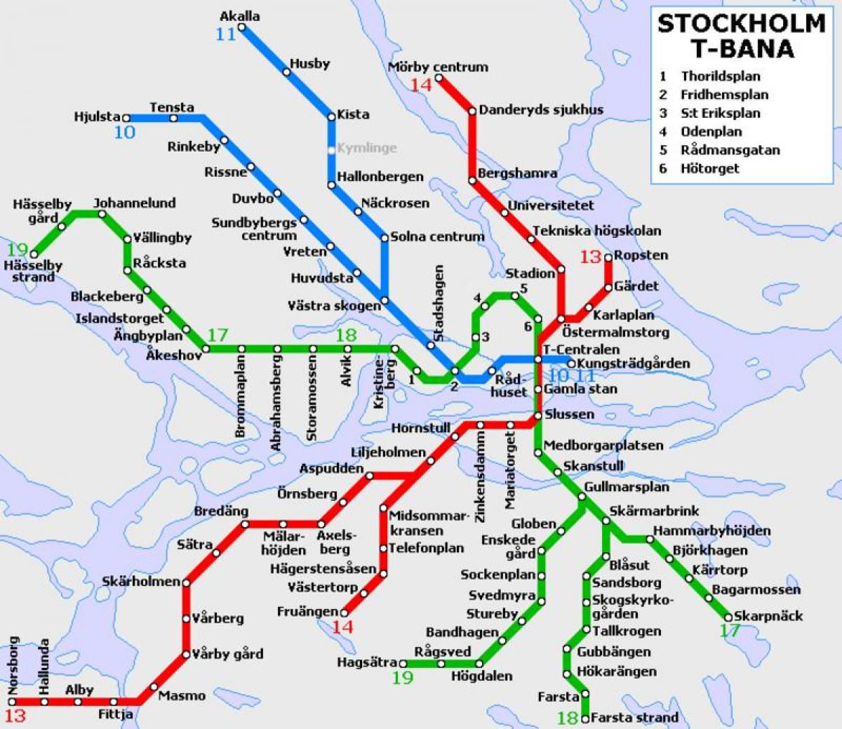 δημόσιες συγκοινωνίες της Στοκχόλμης χάρτης