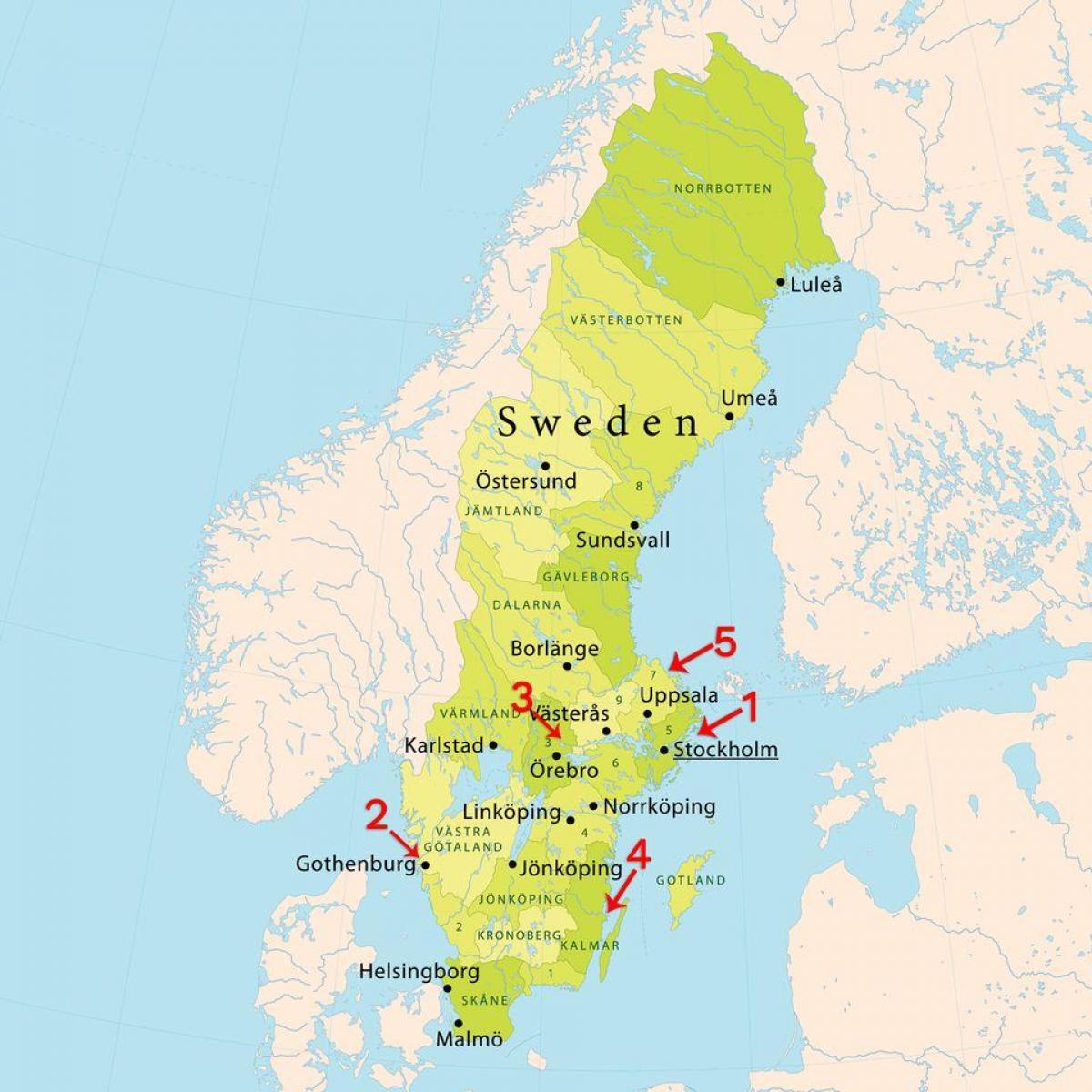 χάρτης της Στοκχόλμης παραλίες