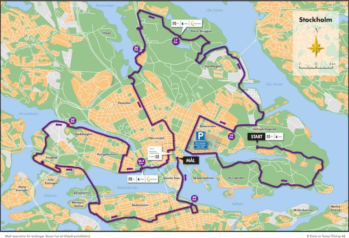 Στοκχόλμη ποδηλάτων χάρτης