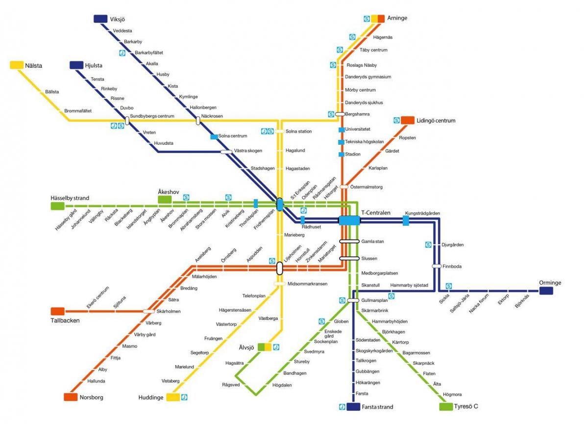 χάρτης του μετρό της Στοκχόλμης τέχνης