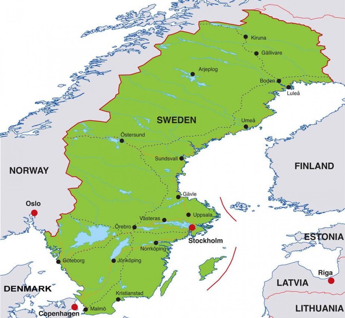 πρωτεύουσα της Σουηδίας χάρτης