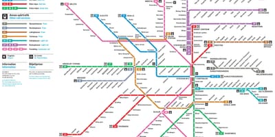 Στοκχόλμη σιδηροδρομικού δικτύου χάρτης