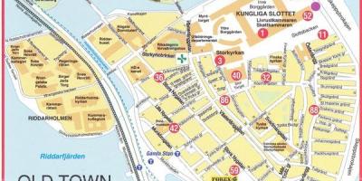 Χάρτης της παλιάς πόλης στη Στοκχόλμη, Σουηδία