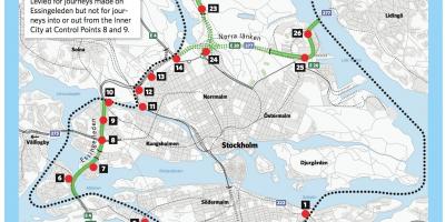Χάρτης της Στοκχόλμης κυκλοφοριακής συμφόρησης