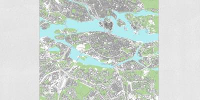 Χάρτης της Στοκχόλμης χάρτη εκτύπωσης