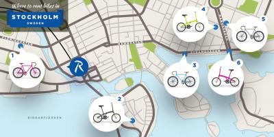 Στοκχόλμη ποδήλατα πόλης χάρτης